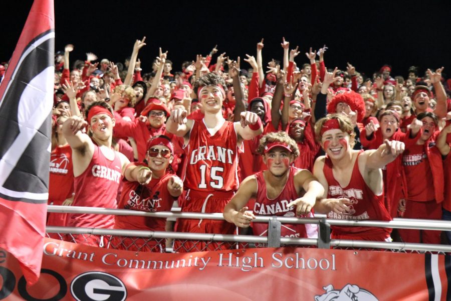 Super-fans representing Grant at one of the High School's Football games.